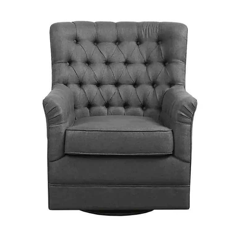 Kirklands Home Accent Chairs|Hand-Tufted Swivel Glider Accent Chair Gray