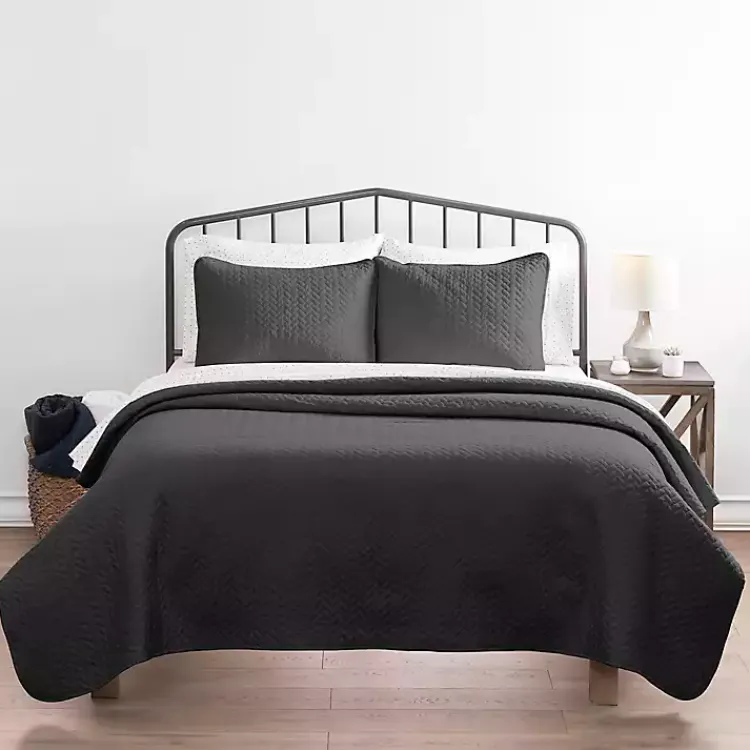 Kirklands Home Bedspreads & Coverlets|Herring Quilted 3-pc. King Coverlet Set Gray