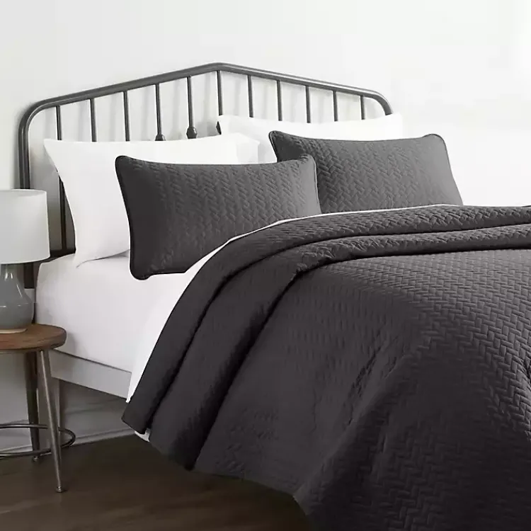 Kirklands Home Bedspreads & Coverlets|Herring Quilted 3-pc. King Coverlet Set Gray