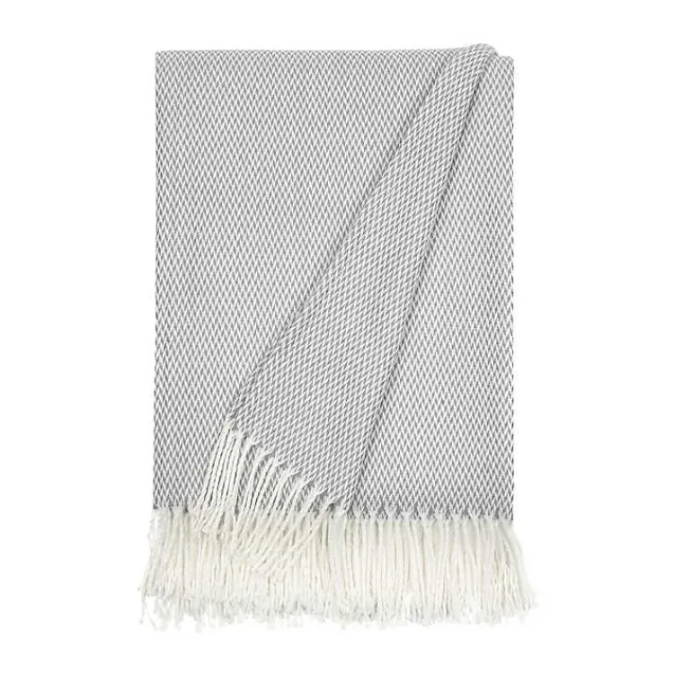 Sale Herringbone Throw with Fringe Blankets & Throws