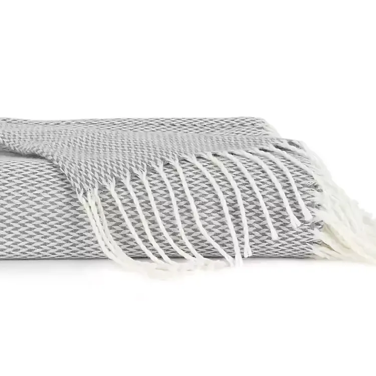 Sale Herringbone Throw with Fringe Blankets & Throws