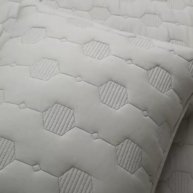 Kirklands Home Quilts|Hexagon Honeycomb 3-pc. Full/Queen Quilt Set Gray