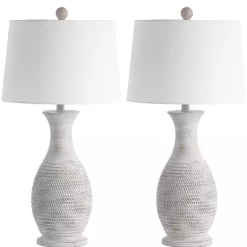 Kirklands Home Table Lamps|Gray Jug Base Table Lamps, Set of 2 White