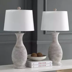 Kirklands Home Table Lamps|Gray Jug Base Table Lamps, Set of 2 White