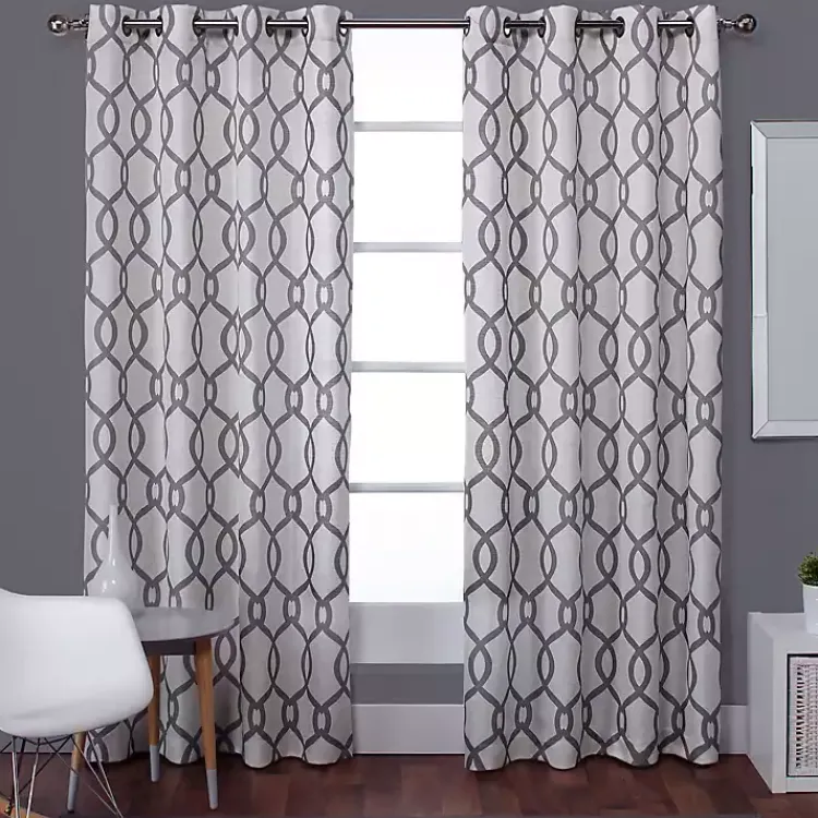 Kirklands Home Curtains & Drapes|Kenzie Curtain Panel Set, 108 in. Gray