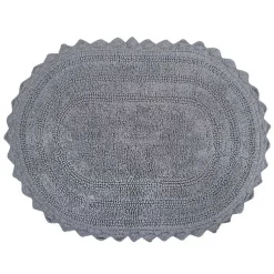 Kirklands Home Bathroom Rugs|Large Crochet Oval Bath Mat Gray
