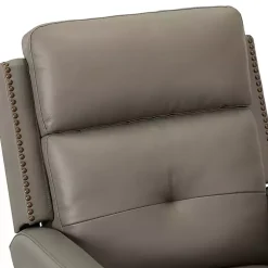 Kirklands Home Accent Chairs|Leather Swivel Rocker Recliner Gray