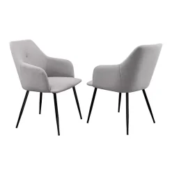 Kirklands Home Dining Chairs|Lily Upholstered Dining Chairs, Set of 2 Gray