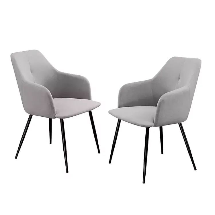 Kirklands Home Dining Chairs|Lily Upholstered Dining Chairs, Set of 2 Gray