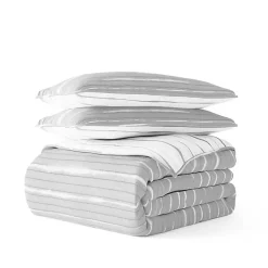 Kirklands Home Quilts|Gray Linear Reversible 2-pc. Twin Quilt Set