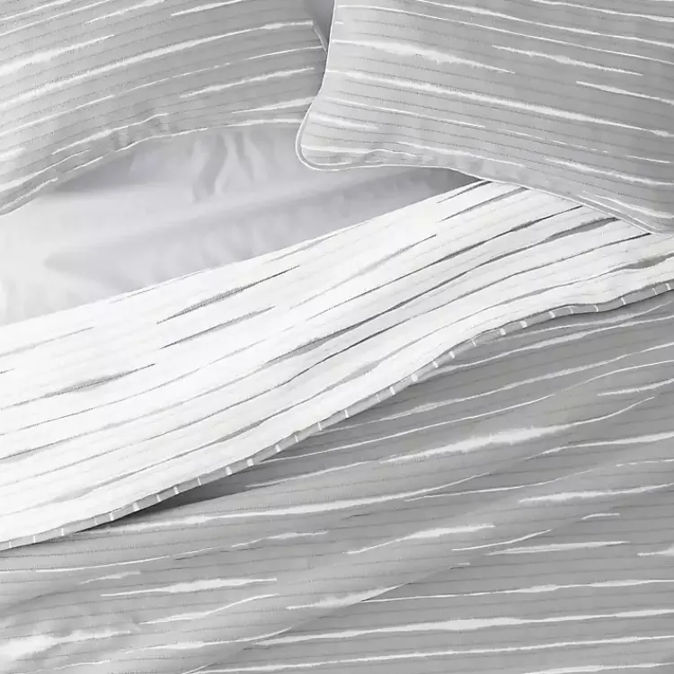 Kirklands Home Quilts|Gray Linear Reversible 3-pc. King Quilt Set