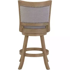 Kirklands Home Bar Stools & Counter Height Stools|Linen and Driftwood Swivel Counter Stool Gray