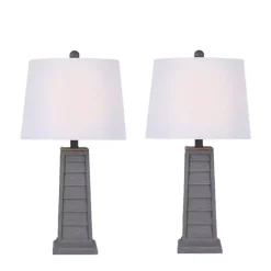 Kirklands Home Table Lamps|Louvered Shutter Table Lamps, Set of 2 Gray