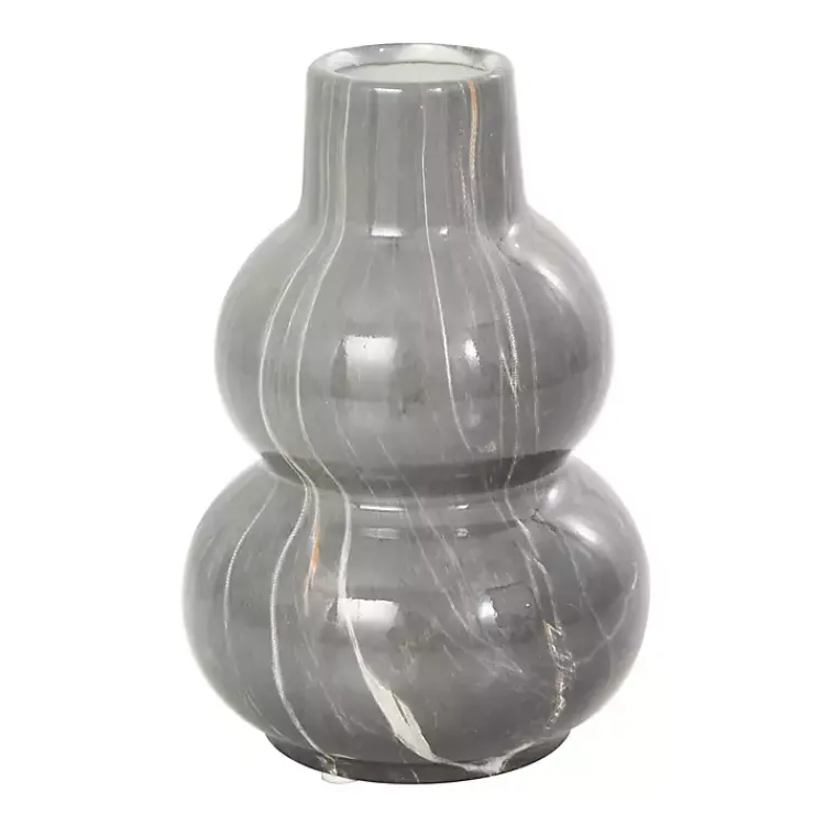 Outlet Marble Finish Ceramic Vases, Set of 3 Vases