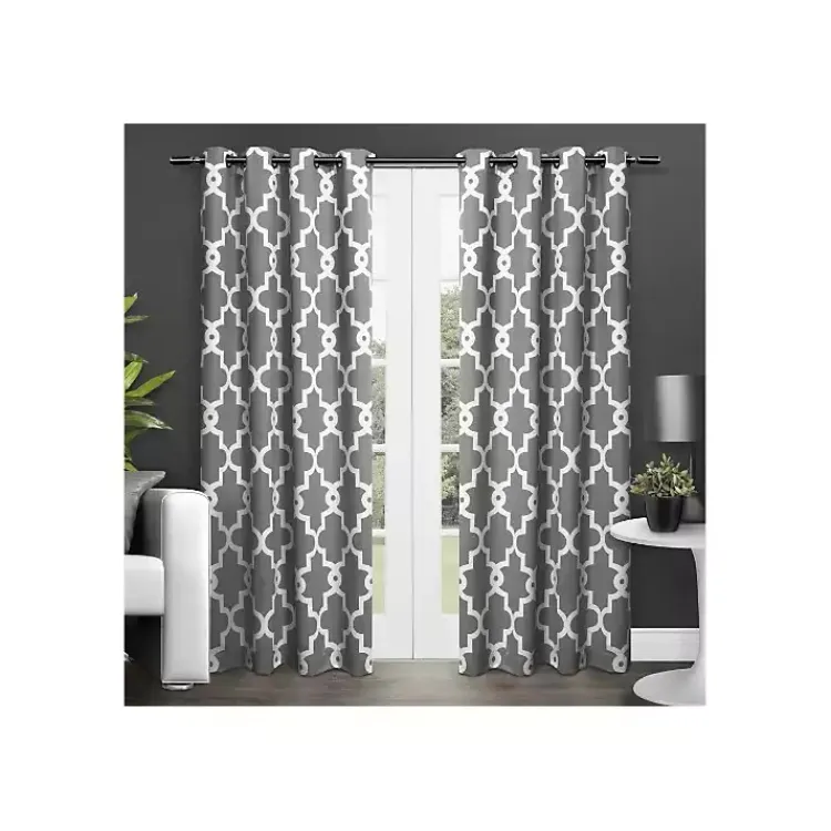Kirklands Home Curtains & Drapes|Maxwell Blackout Curtain Panel Set, 84 in. Gray
