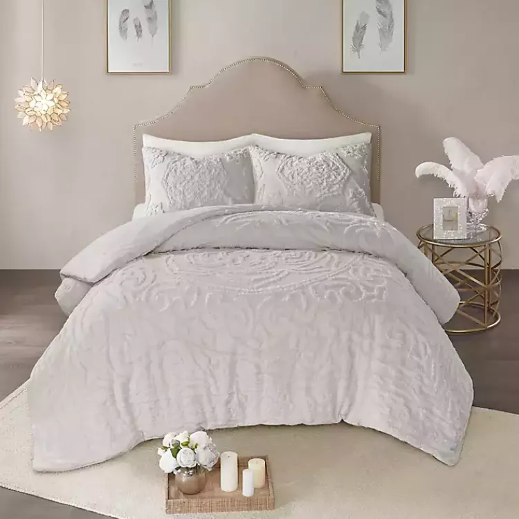 Kirklands Home Comforters|Medallion Full/Queen 3-pc. Comforter Set Gray