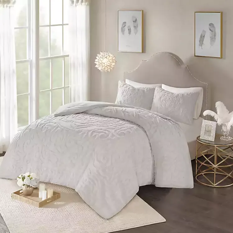 Kirklands Home Comforters|Medallion Full/Queen 3-pc. Comforter Set Gray