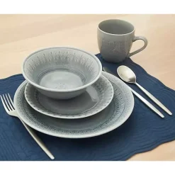 Kirklands Home Dinnerware|Medallion 16-pc. Ceramic Dinnerware Set Gray