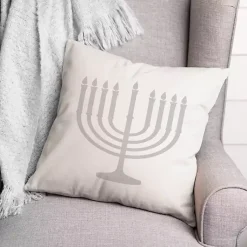 Hot Gray Menorah Pillow Hanukkah Decorations