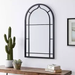 Kirklands Home Decorative Mirrors|Gray Metal Arched Mirror
