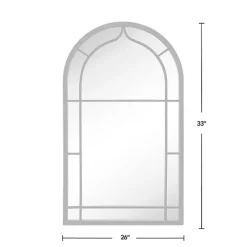 Kirklands Home Decorative Mirrors|Gray Metal Arched Mirror