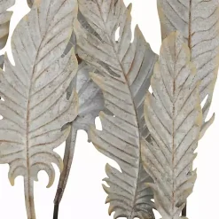 Clearance Metal Distressed Feathers Sculpture with Base Statues & Figurines