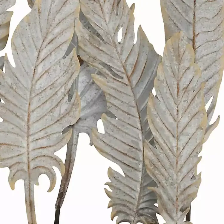 Clearance Metal Distressed Feathers Sculpture with Base Statues & Figurines