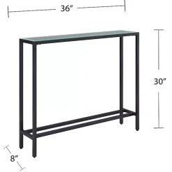 Kirklands Home Console Tables|Metal Mirrored Top Slim Console Table Gray