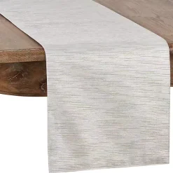 Kirklands Home Table Linens|Gray Metallic Woven Stripe Table Runner