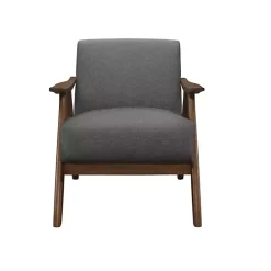 Kirklands Home Accent Chairs|Mid-Century Hazel Wood Frame Accent Chair Gray