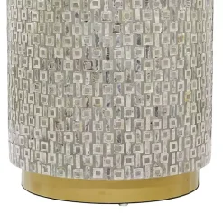 Kirklands Home Accent & End Tables|Mother Of Pearl Sells Wood Base Accent Table Gray