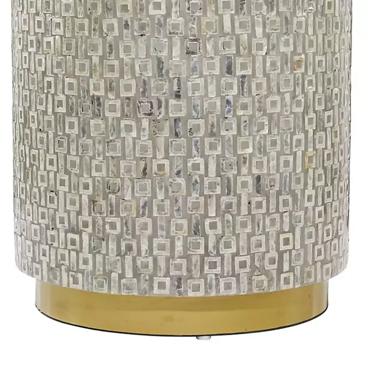 Kirklands Home Accent & End Tables|Mother Of Pearl Sells Wood Base Accent Table Gray