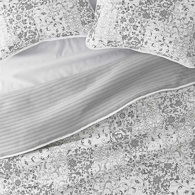 Kirklands Home Quilts|Gray Patchwork Reversible 2-pc. Twin Quilt Set