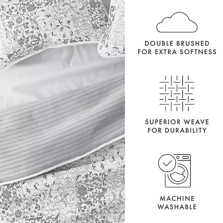 Kirklands Home Quilts|Gray Patchwork Reversible 2-pc. Twin Quilt Set