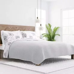 Kirklands Home Quilts|Gray Patchwork Reversible 3-pc. King Quilt Set