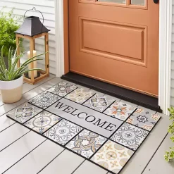 Kirklands Home Doormats|Patina Tiles Welcome Estate Doormat Gray