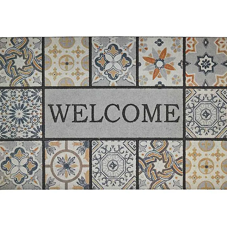 Kirklands Home Doormats|Patina Tiles Welcome Estate Doormat Gray