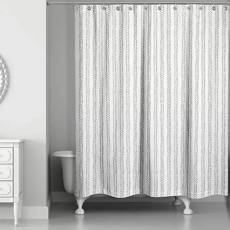 Kirklands Home Shower Curtains|Gray Petal Lines Shower Curtain