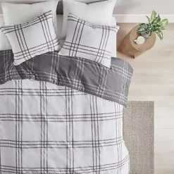 Kirklands Home Comforters|Gray Plaid Dayton 3-pc. Full/Queen Comforter Set