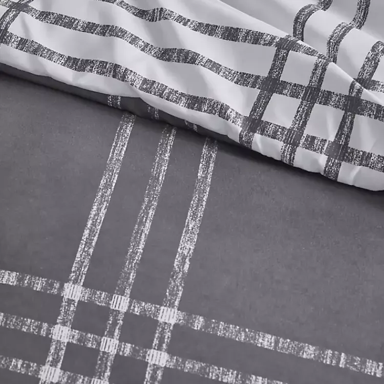 Kirklands Home Comforters|Gray Plaid Dayton 3-pc. Full/Queen Comforter Set