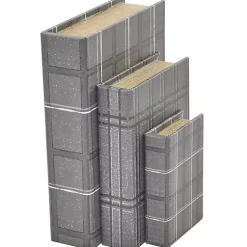 Clearance Plaid Faux Leather Book Boxes, Set of 3 Baskets & Boxes