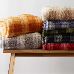 Clearance Plaid Plush Throw Blankets & Throws