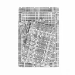 Kirklands Home Bed Sheets|Plaid Polka Dot 3-pc. Twin Sheet Set Gray