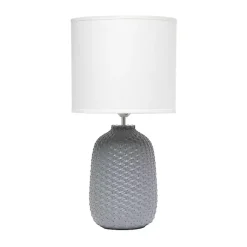 Kirklands Home Table Lamps|Purled Ceramic Table Lamp Gray