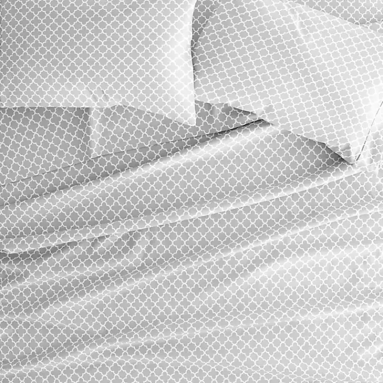 Kirklands Home Bed Sheets|Quatrefoil 4-pc. King Sheet Set Gray