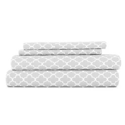 Kirklands Home Bed Sheets|Quatrefoil 3-pc. Twin Sheet Set Gray