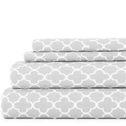Kirklands Home Bed Sheets|Quatrefoil 3-pc. Twin Sheet Set Gray