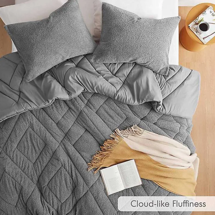 Kirklands Home Comforters|Quilted Teddy 3-pc. Full/Queen Comforter Set Gray