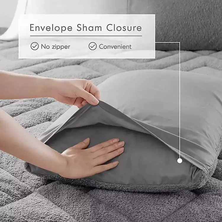 Kirklands Home Comforters|Quilted Teddy 3-pc. Full/Queen Comforter Set Gray
