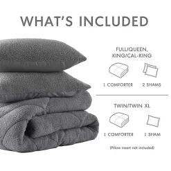 Kirklands Home Comforters|Quilted Teddy 2-pc. Twin Comforter Set Gray